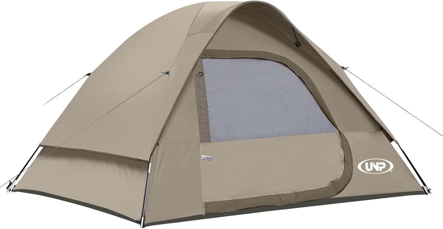 UNP Familienzelt 4 Personen, Wasserdicht, Winddicht, Mit Regenschutz, Einfach Aufzubauen, Tragbares Kuppelzelt FüR Camping, 240 X 210 X 120 cm