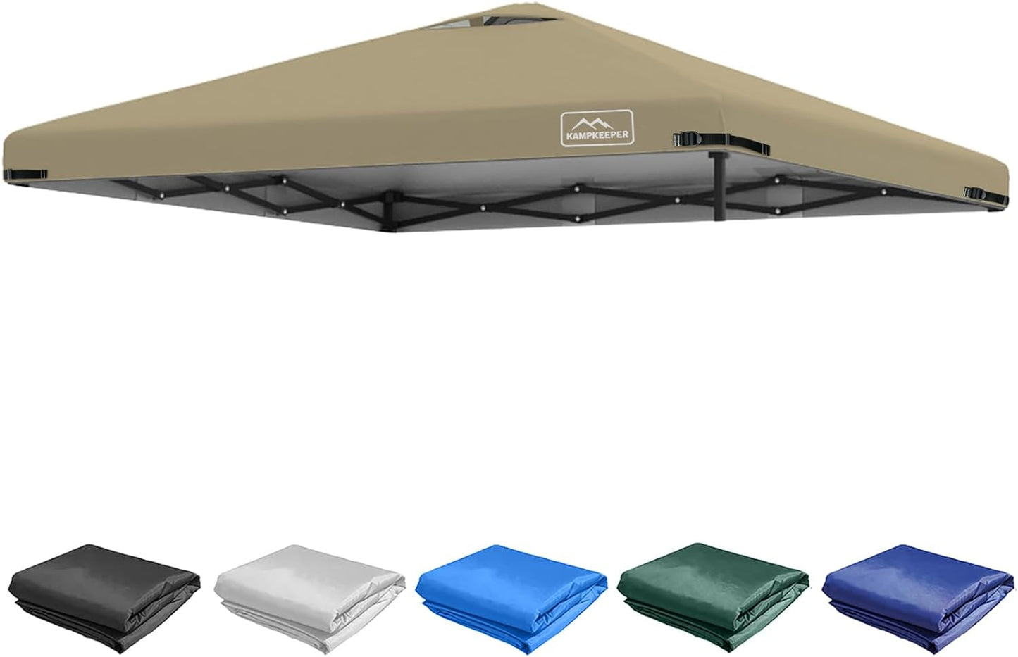 KAMPKEEPER 10x10 Replacement Top Pop Up Canopy Tent Top Cover Roof with Air Vent and Adjustable Elastic Strap, Polyester UV Waterproof for Outdoor Garden Patio Pavilion Sun Shade(Top Only) (Red)