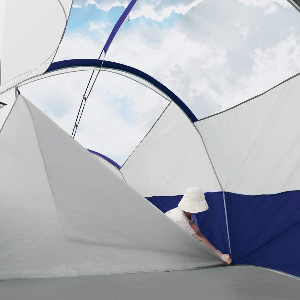 CAMPROS CP Tent-12-Person-Camping-Tents, Waterproof Windproof Family Tent with Top Rainfly, 6 Large Mesh Windows, Double Layer, Easy Set Up, Portable with Carry Bag