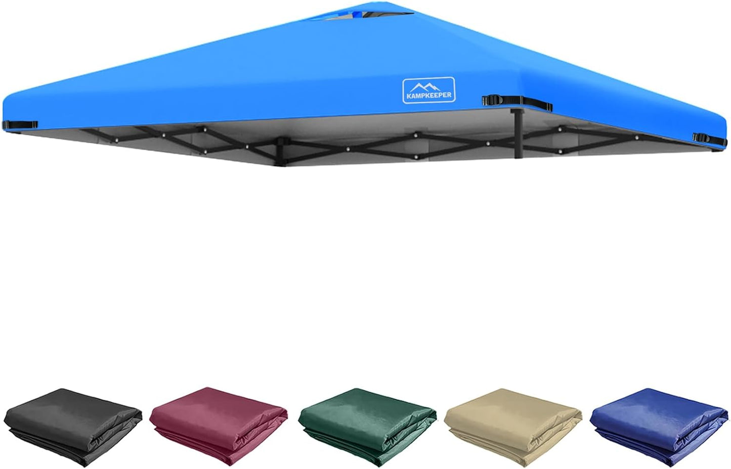 KAMPKEEPER 10x10 Replacement Top Pop Up Canopy Tent Top Cover Roof with Air Vent and Adjustable Elastic Strap, Polyester UV Waterproof for Outdoor Garden Patio Pavilion Sun Shade(Top Only) (Red)