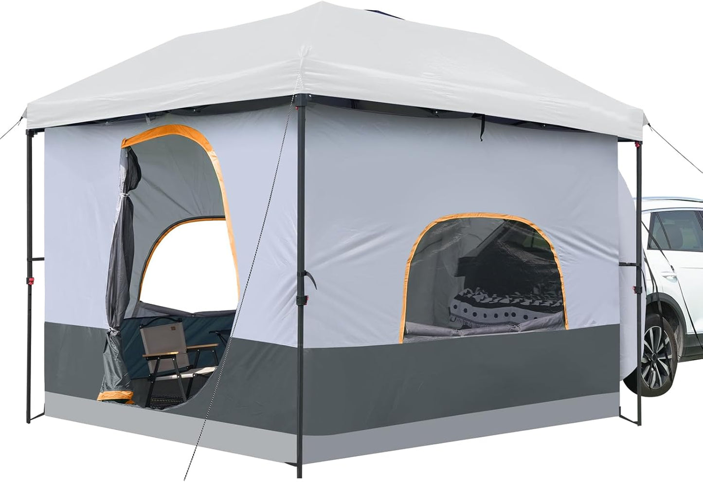 UNP SUV Tent Camping Cube for 10'x10' Pop Up Canopy - Tailgate Tent Vented Roof - Cabin Tents for 4-6 Person Car Camping - Ocean Blue (Frame/Shelter Awning NOT Included)