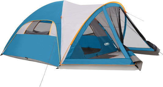 UNP Camping Tent with Screen Room, Portable 6 Person Camping Tent with Screen Porch, Family Dome Tent for Camping Outdoor - 14'x11'x72''(H)
