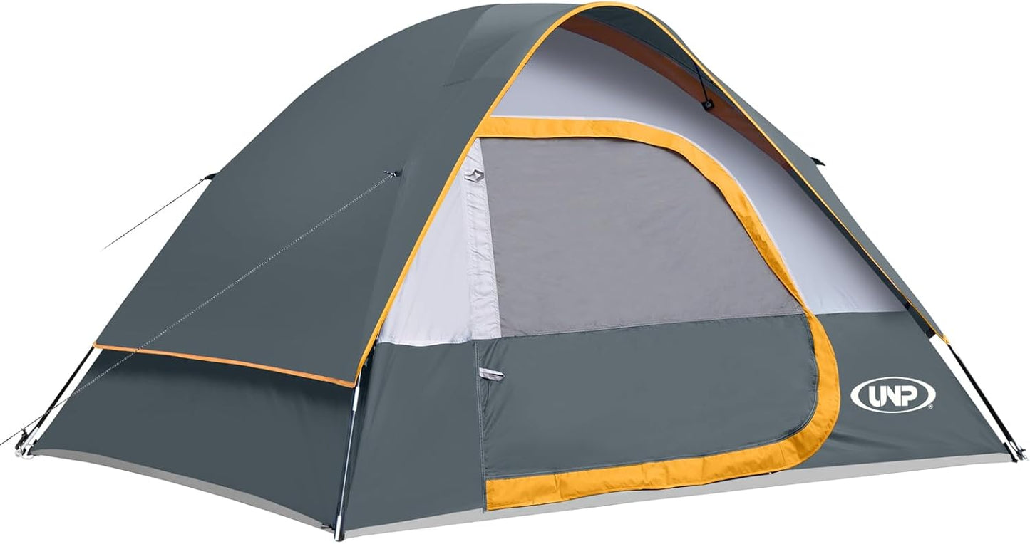 UNP Familienzelt 4 Personen, Wasserdicht, Winddicht, Mit Regenschutz, Einfach Aufzubauen, Tragbares Kuppelzelt FüR Camping, 240 X 210 X 120 cm