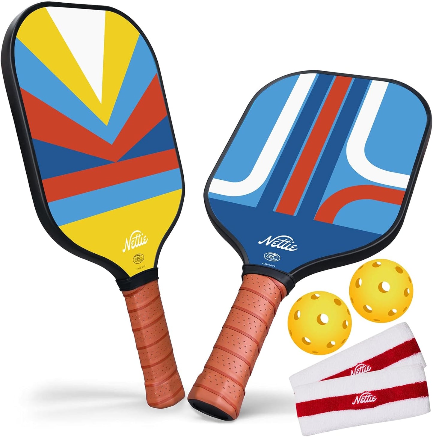 Pickleball Paddles Set of 1/2/4, USAPA Approved Stylish Carbon Fiber Pickleball Paddle with 13mm Polymer Honeycomb Core - Vibrant & Lightweight Pickleball Set for Women Beginners