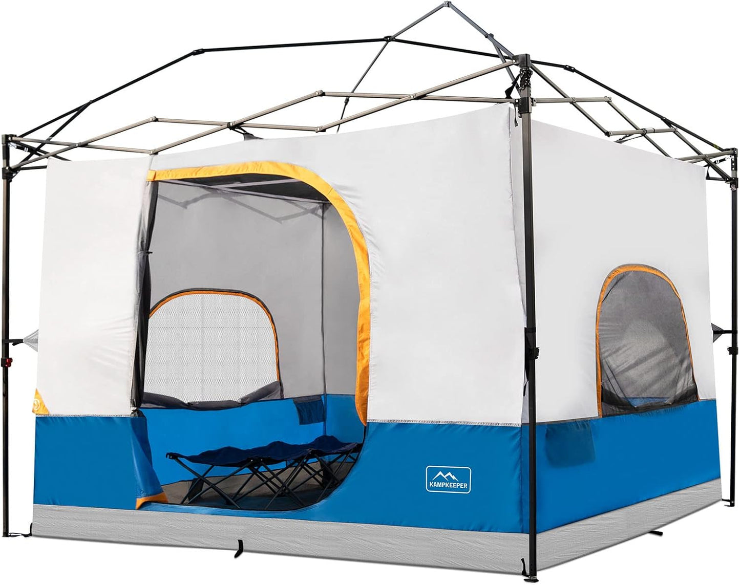 KAMPKEEPER Camping Inner Tent for Pop Up CanopyConverts 10'x10' Canopy into Camping TentFully Vented Roof, Navy Blue