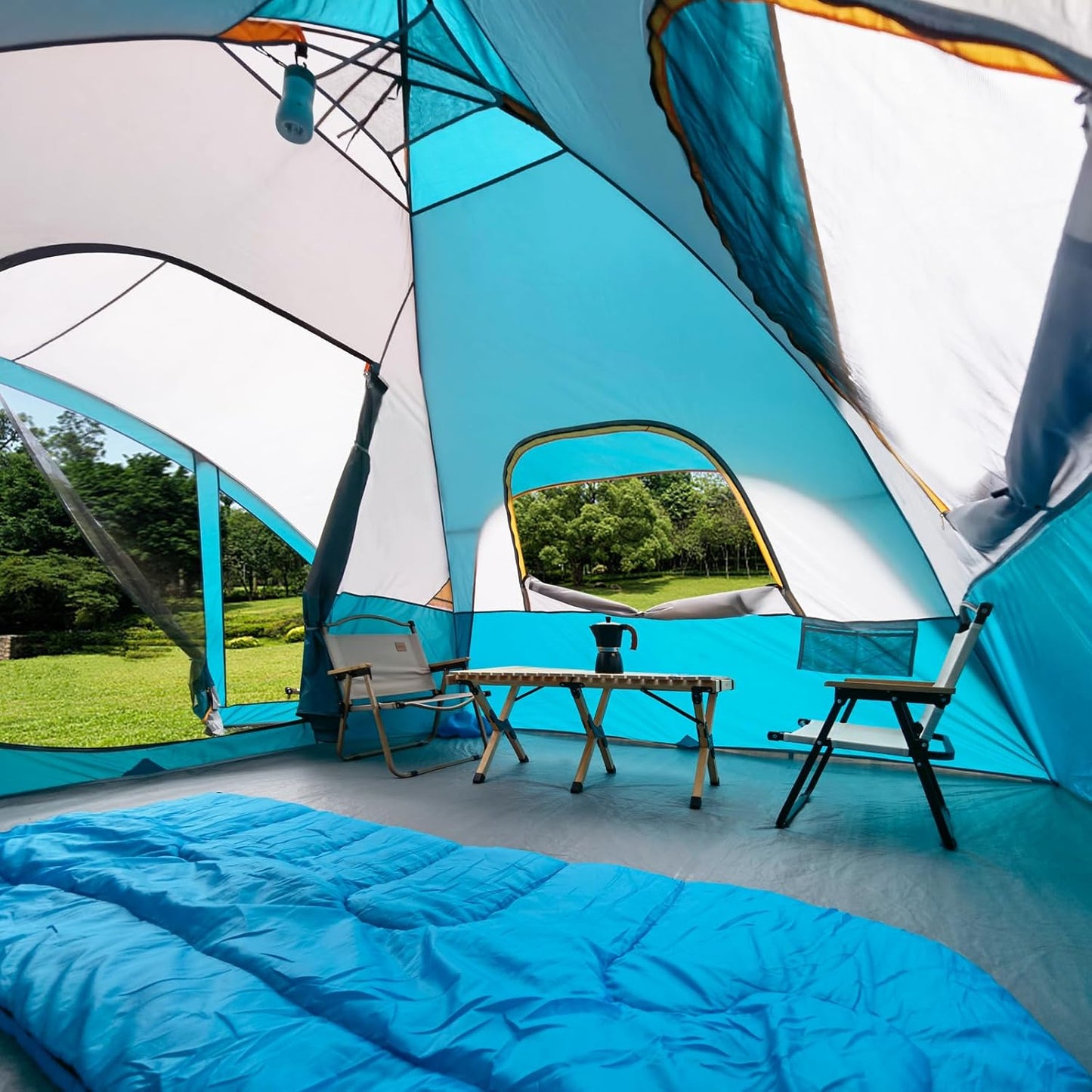 UNP Camping Tent with Screen Room, Portable 6 Person Camping Tent with Screen Porch, Family Dome Tent for Camping Outdoor - 14'x11'x72''(H)