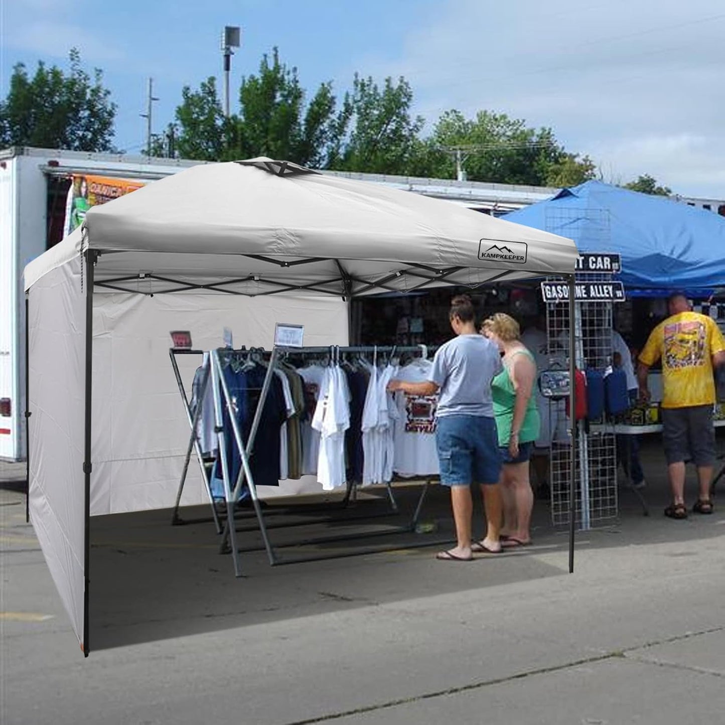 KAMPKEEPER Instant 10X10 Canopy Sidewalls with Zipper for Pop Up Canopy Frame, 3Pack Sunwalls fit 10' Outdoor Canopies with Straight Leg (White)