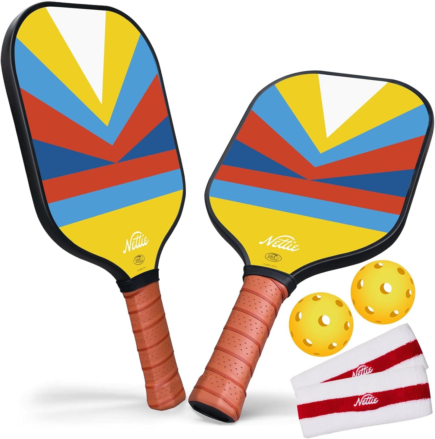 Pickleball Paddles Set of 1/2/4, USAPA Approved Stylish Carbon Fiber Pickleball Paddle with 13mm Polymer Honeycomb Core - Vibrant & Lightweight Pickleball Set for Women Beginners
