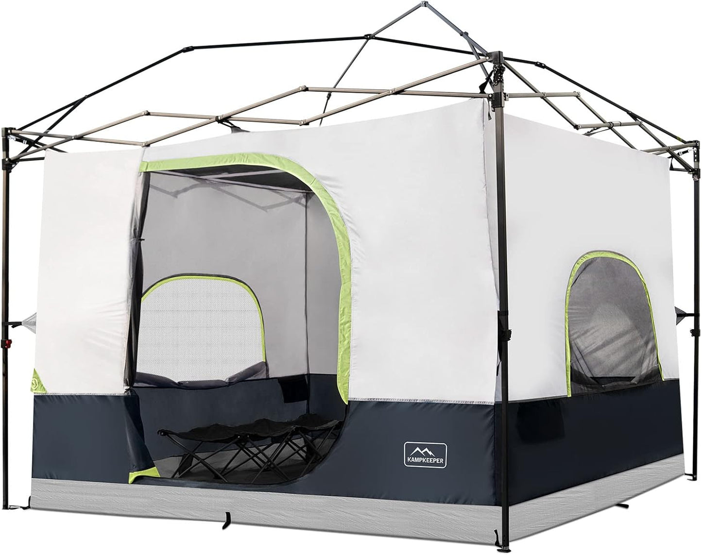 KAMPKEEPER Camping Inner Tent for Pop Up CanopyConverts 10'x10' Canopy into Camping TentFully Vented Roof, Navy Blue