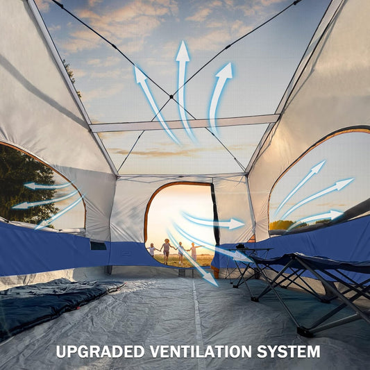 KAMPKEEPER Camping Inner Tent for Pop Up CanopyConverts 10'x10' Canopy into Camping TentFully Vented Roof, Navy Blue