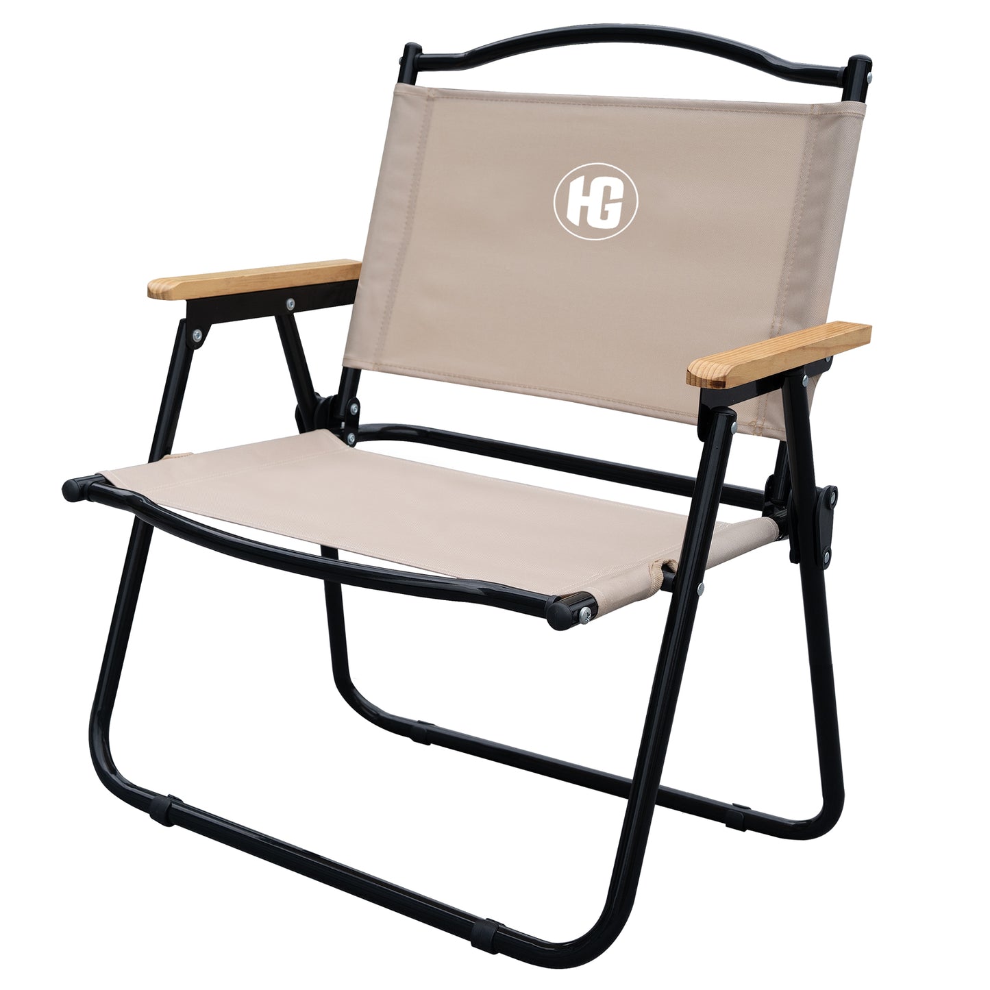 HG Camping Chair, Portable Folding Chair, Easy Set Up Patio Chair Lawn Seat Foldable Camping Chair for Hunting, Fishing, Outdoor, Beach, Picnics, Home