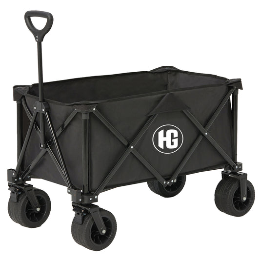 HG Wagons Carts Foldable Collapsible Wagon with Wheels, Collapsible Utility Wagon Cart, Folding Wagon with Wheels Portable for Outdoor Camping Sports Park Groceries,Graphite