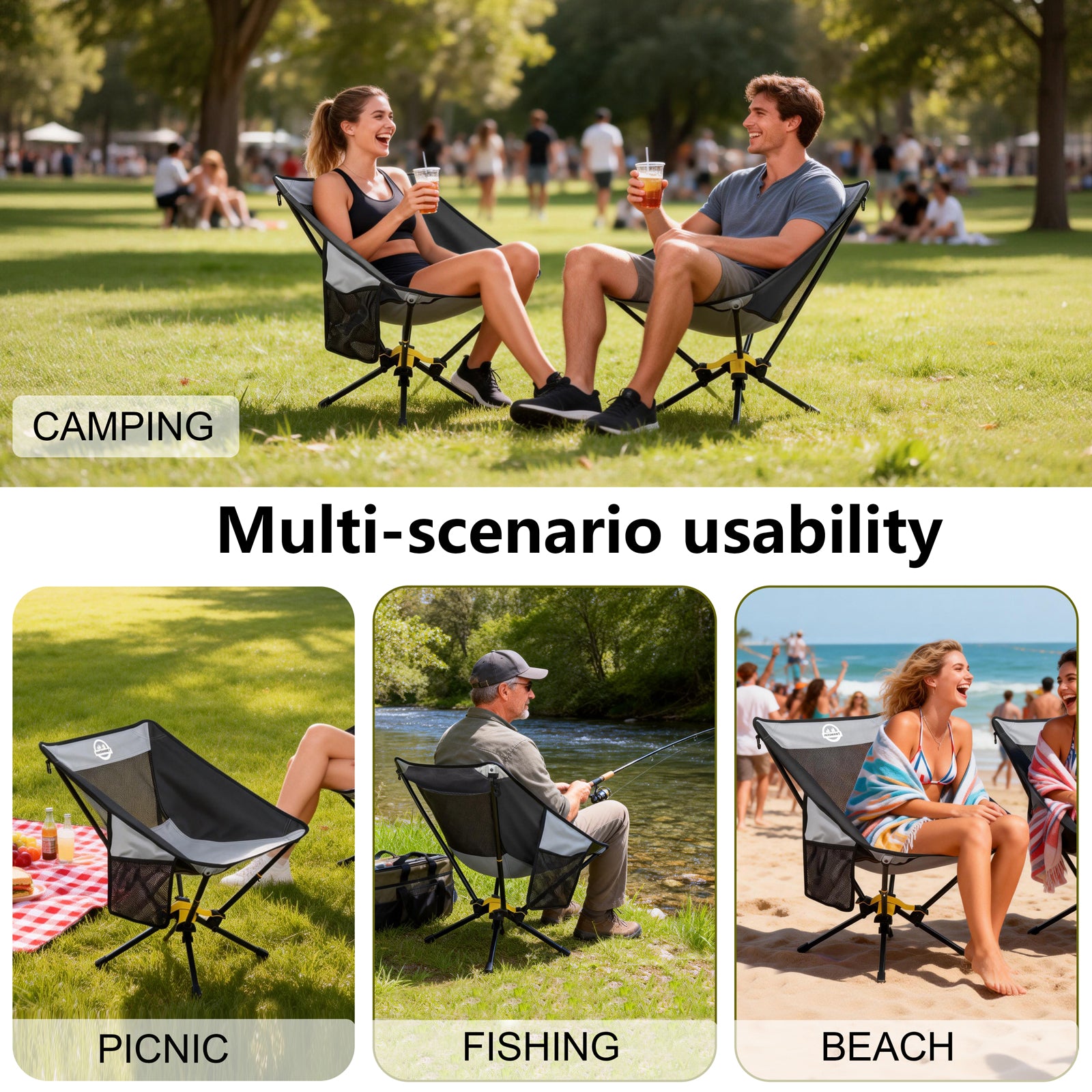 AD | Ergo-Comfort Portable Camping Chair