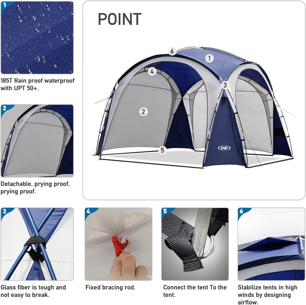 Pop Up Canopy Tent, Waterproof Sun Shade Shelter for Camping