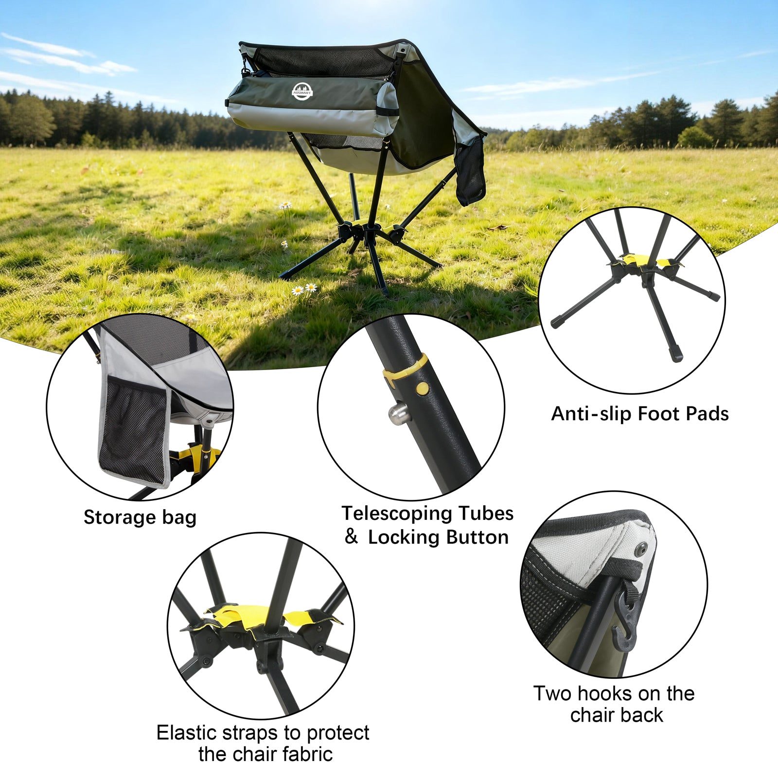 AD | Ergo-Comfort Portable Camping Chair
