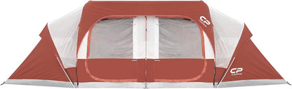 CAMPROS CP Tent 12-Person-Camping-Tents,3 Room Family Tents,Waterproof Windproof Family Tent with Top Rainfly,6 Large Mesh Windows,Double Layer,Easy Set Up, Portable with Carry Bag-20' x 9' x 72"(H)