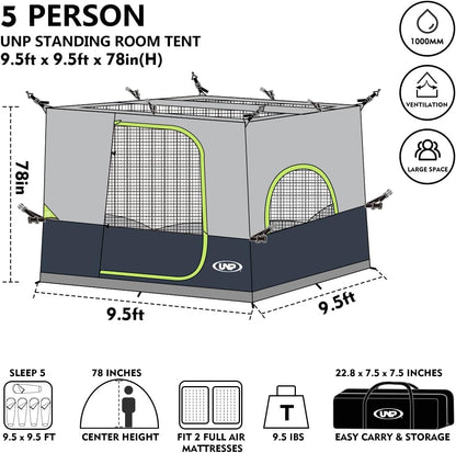 UNP Camping Canopy Tent - Inner Tent for 10' x 10' Pop Up Canopy, Simple Installation, Fully Vented Roof, Enclosed Canopy Space, Dark Blue (Frame NOT Included)