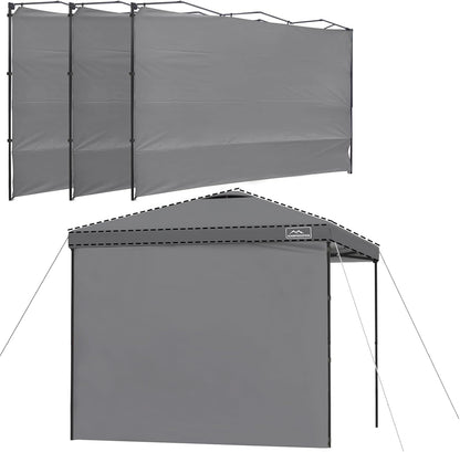 KAMPKEEPER Instant 10X10 Canopy Sidewalls with Zipper for Pop Up Canopy Frame, 3Pack Sunwalls fit 10' Outdoor Canopies with Straight Leg (Black)