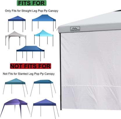 KAMPKEEPER Instant 10X10 Canopy Sidewalls with Zipper for Pop Up Canopy Frame, 3Pack Sunwalls fit 10' Outdoor Canopies with Straight Leg (White)