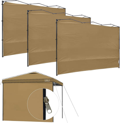 KAMPKEEPER Instant 10X10 Canopy Sidewalls with Zipper for Pop Up Canopy Frame, 3Pack Sunwalls fit 10' Outdoor Canopies with Straight Leg (White)