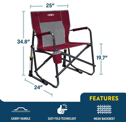 UNP OUTDOOR Freestyle Rocker Outdoor Rocking Chair with Beverage Holder