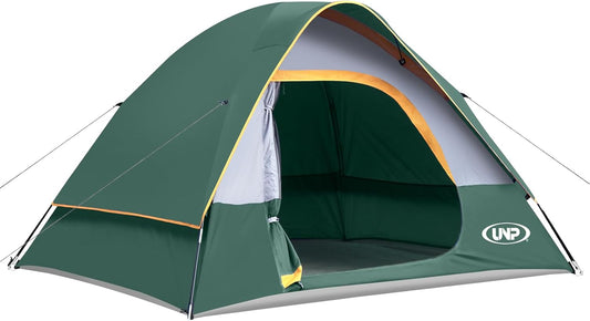 UNP Familienzelt 4 Personen, Wasserdicht, Winddicht, Mit Regenschutz, Einfach Aufzubauen, Tragbares Kuppelzelt FüR Camping, 240 X 210 X 120 cm
