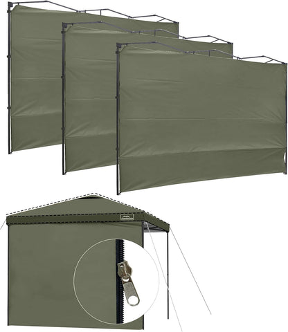 KAMPKEEPER Instant 10X10 Canopy Sidewalls with Zipper for Pop Up Canopy Frame, 3Pack Sunwalls fit 10' Outdoor Canopies with Straight Leg (White)