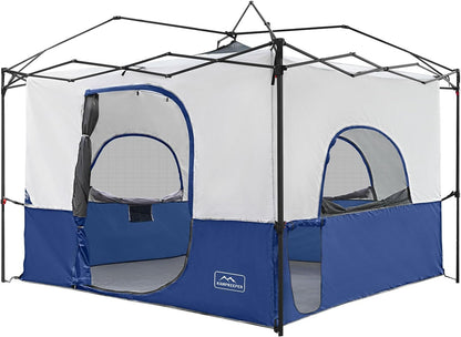 KAMPKEEPER Camping Inner Tent for Pop Up CanopyConverts 10'x10' Canopy into Camping TentFully Vented Roof, Navy Blue