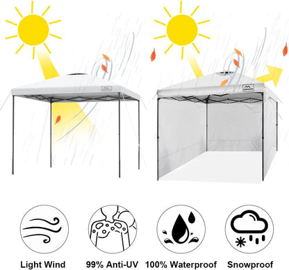 KAMPKEEPER Instant 10X10 Canopy Sidewalls with Zipper for Pop Up Canopy Frame, 3Pack Sunwalls fit 10' Outdoor Canopies with Straight Leg (White)