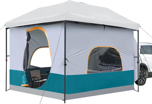 UNP SUV Tent Camping Cube for 10'x10' Pop Up Canopy - Tailgate Tent Vented Roof - Cabin Tents for 4-6 Person Car Camping - Ocean Blue (Frame/Shelter Awning NOT Included)