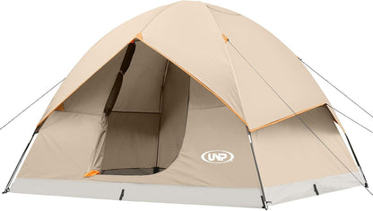 UNP Camping Tent 2/3/4/6 Person Dome Tent, Easy to Set Up for Camping, Lightweight Camping Tent, Portable Camping Tent for Outdoor and Backpacking Beaches