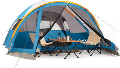 UNP Camping Tent with Screen Room, Portable 6 Person Camping Tent with Screen Porch, Family Dome Tent for Camping Outdoor - 14'x11'x72''(H)
