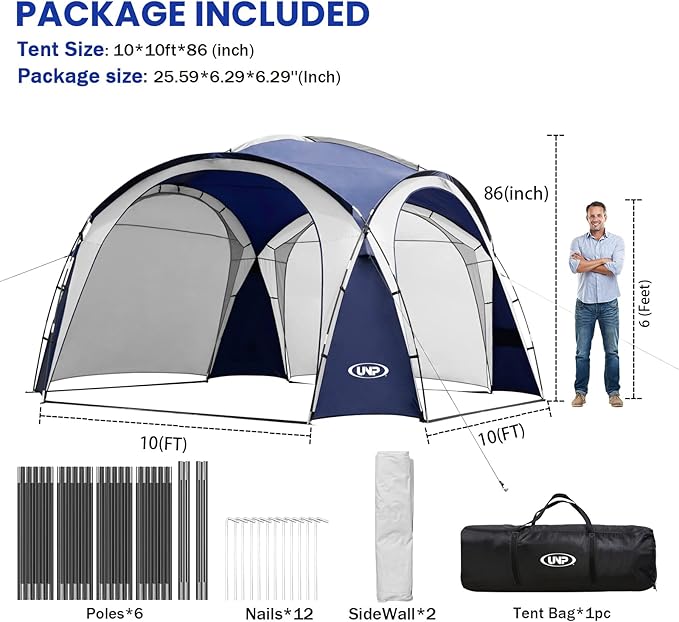 Pop Up Canopy Tent, Waterproof Sun Shade Shelter for Camping