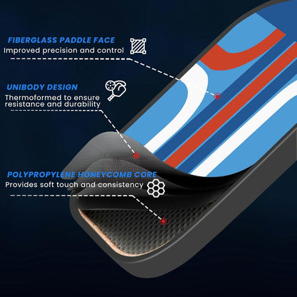 Pickleball Paddles Set of 1/2/4, USAPA Approved Stylish Carbon Fiber Pickleball Paddle with 13mm Polymer Honeycomb Core - Vibrant & Lightweight Pickleball Set for Women Beginners
