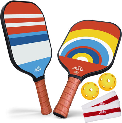 Pickleball Paddles Set of 1/2/4, USAPA Approved Stylish Carbon Fiber Pickleball Paddle with 13mm Polymer Honeycomb Core - Vibrant & Lightweight Pickleball Set for Women Beginners