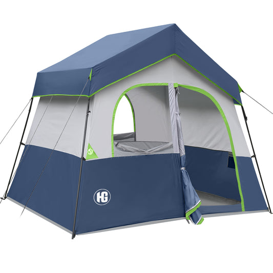 HG 6 Person Camping Tent - Portable Family Cabin Tent for Camp, Windproof Fabric Camp Tent Outdoor for Hiking, Backpacking, Traveling