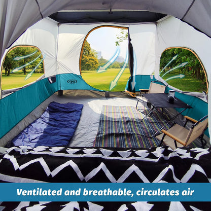 UNP Camping Cube Tent 10'x10' - Converts 10' Straight Leg Canopy into Camping Tent - Connect Jeep & SUV Tailgate - Ocean Blue (Canopy Pole/Shelter NOT Included)