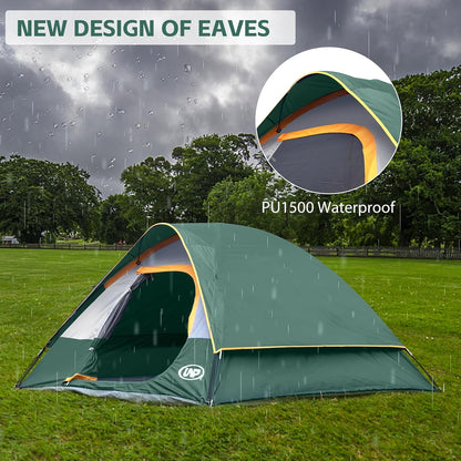 UNP Familienzelt 4 Personen, Wasserdicht, Winddicht, Mit Regenschutz, Einfach Aufzubauen, Tragbares Kuppelzelt FüR Camping, 240 X 210 X 120 cm